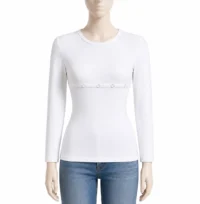 بيزك رضاعه كم بزراير ابيض امبريلا long seleeve nursing top buttons whaite embrilla
