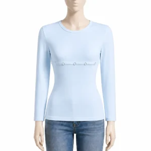بيزك رضاعه كم بزراير بيبي بلو امبريلا long seleeve nursing top buttons baby blue embrilla