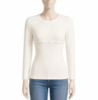 بيزك رضاعه كم بزراير كريمي امبريلا long seleeve nursing top buttons creamy embrilla